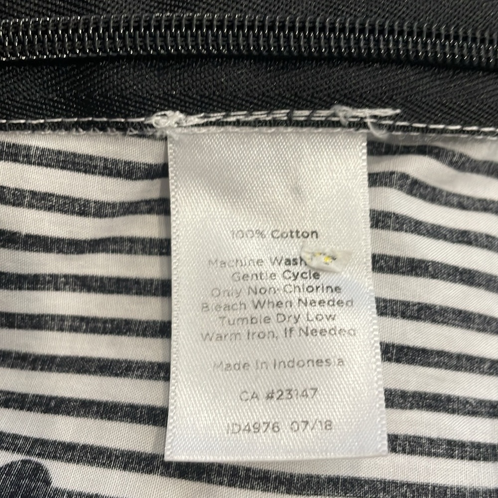 Talbots Black White Women’s Striped Polka Dot Side Zip Round Neck Cotton Blouse - Picture 8 of 8